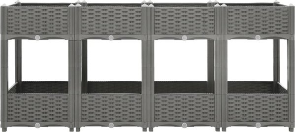 vidaXL Γλάστρα για ανυψωμένο παρτέρι, 160x40x71 εκ, πολυπροπυλένιο