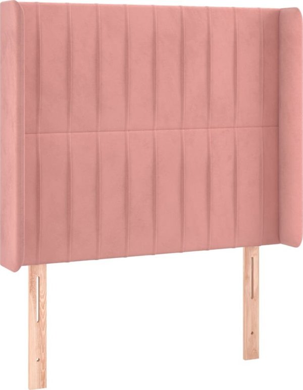vidaXL Υποστηρίγματα κεφαλιού uszak, ροζ, 103x16x118/128 cm, βελούδο