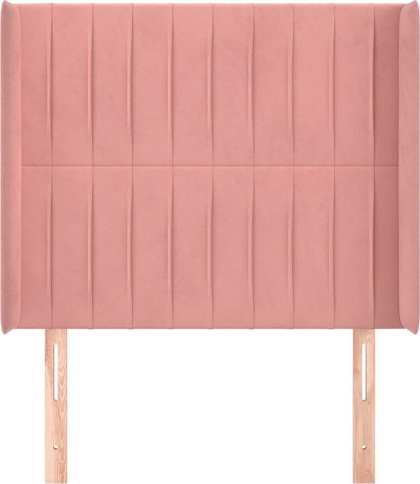 vidaXL Υποστηρίγματα κεφαλιού uszak, ροζ, 103x16x118/128 cm, βελούδο
