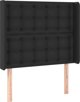 vidaXL Lozko kontynentalne z materacem i LED czarna ekoskora 90x190 cm