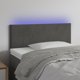 vidaXL κεφαλάρι κρεβατιού με LED, σκούρο γκρι, 90x5x78/88 cm, βελούδο