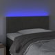 vidaXL κεφαλάρι κρεβατιού με LED, σκούρο γκρι, 90x5x78/88 cm, βελούδο