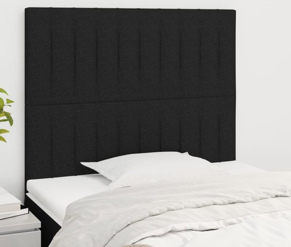 vidaXL κεφαλάρια κρεβατιού, 2 τεμ., μαύρα, 90x5x78/88 εκ, ύφασμα