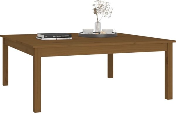vidaXL Τραπεζάκι καφέ, καφέ μέλι, 100x100x40 cm, μασίφ πεύκο