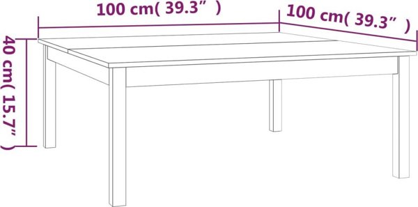 vidaXL Τραπεζάκι καφέ, καφέ μέλι, 100x100x40 cm, μασίφ πεύκο