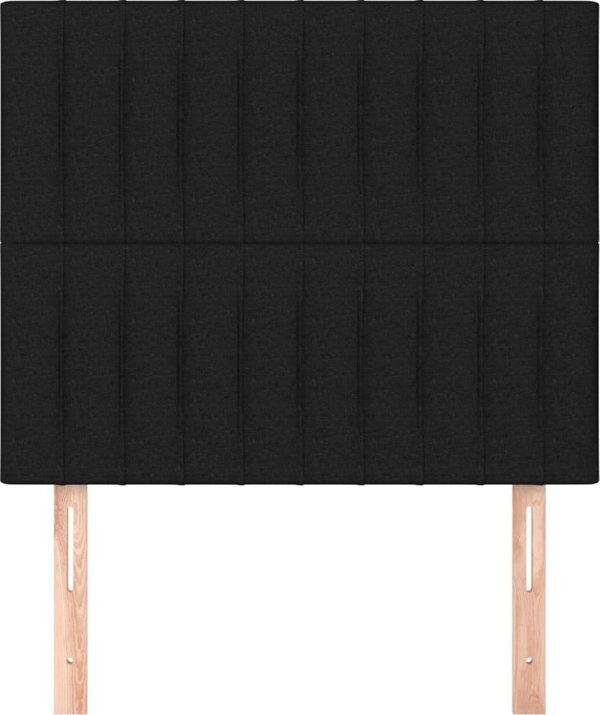 vidaXL Zaglowki do lozka, 2 szt., czarny, 100x5x78/88 cm, tkanina