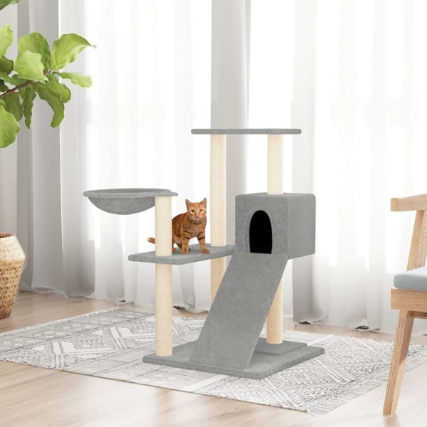 vidaXL Drapak dla kota z sizalowymi slupkami jasnoszary 82 cm