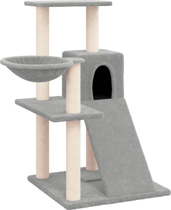 vidaXL Drapak dla kota z sizalowymi slupkami jasnoszary 82 cm
