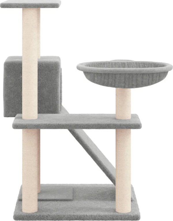 vidaXL Drapak dla kota z sizalowymi slupkami jasnoszary 82 cm