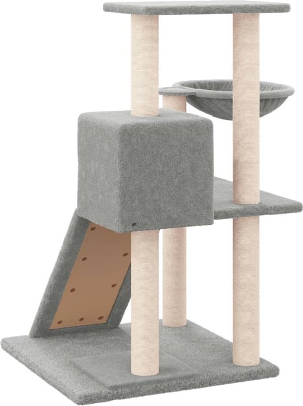 vidaXL Drapak dla kota z sizalowymi slupkami jasnoszary 82 cm