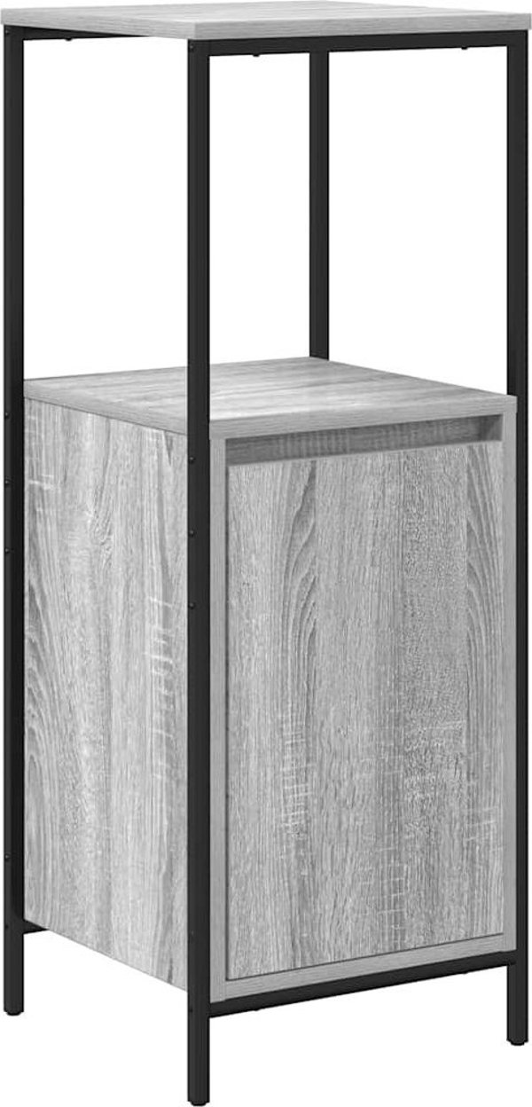 vidaXL Ντουλάπι Μπάνιου με Ράφια, Γκρι Δρυς Sonoma, 36x35x95 cm