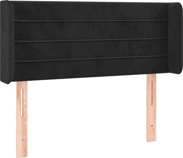 vidaXL Zaglowek uszak, μαύρος, 103x16x78/88 cm, βελούδο