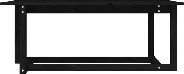vidaXL Stolik kawowy, czarny, 110x55x45 cm, lite drewno sosnowe