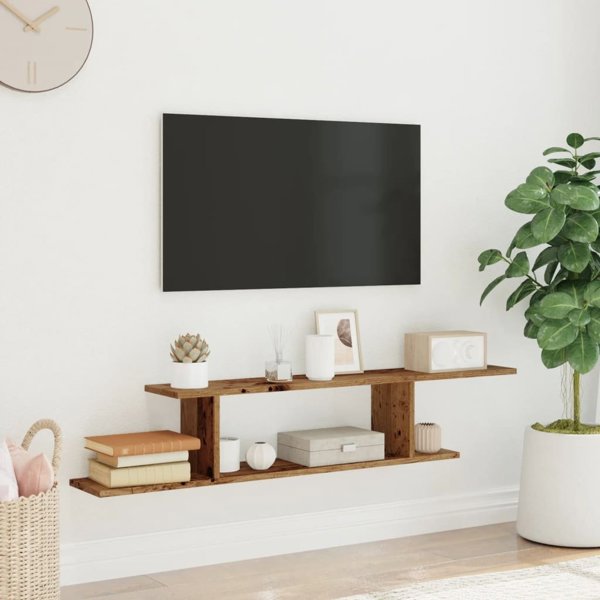vidaXL Kremasti Ntoulapa gia TV apo Palio Xylo 125x18x23 ek.