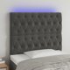 vidaXL Zaglowek do lozka z LED, ciemnoszary, 90x7x118/128 cm, aksamit