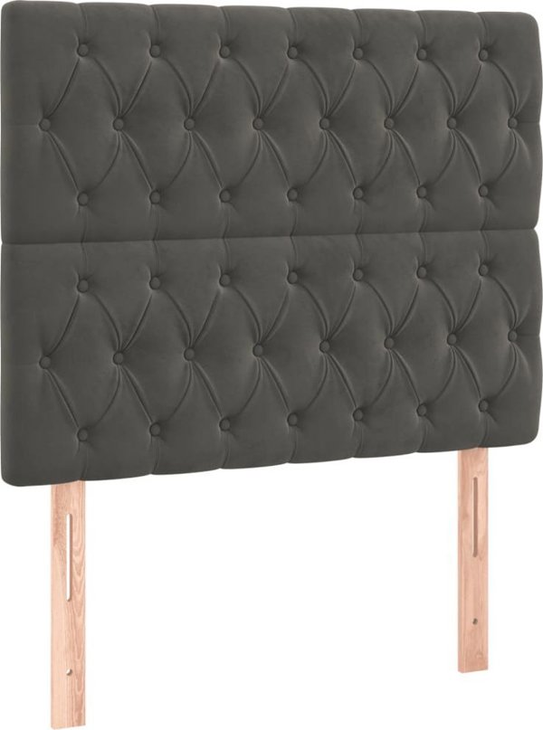 vidaXL Zaglowek do lozka z LED, ciemnoszary, 90x7x118/128 cm, aksamit
