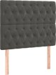 vidaXL Zaglowek do lozka z LED, ciemnoszary, 90x7x118/128 cm, aksamit