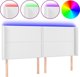 vidaXL Zaglowek do lozka z LED, bialy, 203x16x118/128cm, sztuczna skora