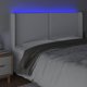 vidaXL Zaglowek do lozka z LED, bialy, 203x16x118/128cm, sztuczna skora