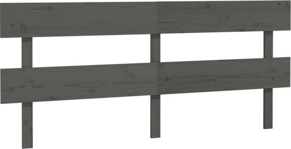 vidaXL Κεφαλάρι κρεβατιού, γκρι, 204x3x81 cm, ελαφρύ ξύλο πεύκου
