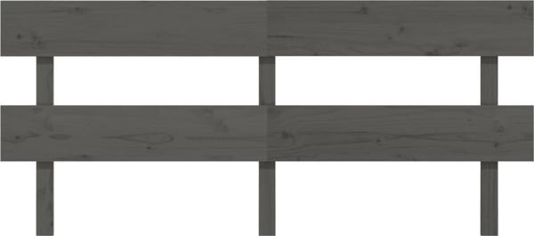 vidaXL Κεφαλάρι κρεβατιού, γκρι, 204x3x81 cm, ελαφρύ ξύλο πεύκου