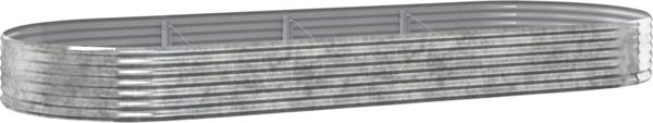 vidaXL vidaXL Donica ogrodowa, malowana proszkowo stal, 373x140x36 cm srebrna