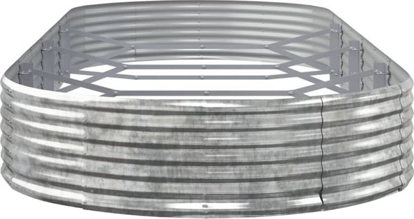 vidaXL vidaXL Donica ogrodowa, malowana proszkowo stal, 373x140x36 cm srebrna