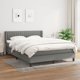 vidaXL Continental κρεβάτι με στρώμα, σκουρογρι ύφασμα 140x200 cm
