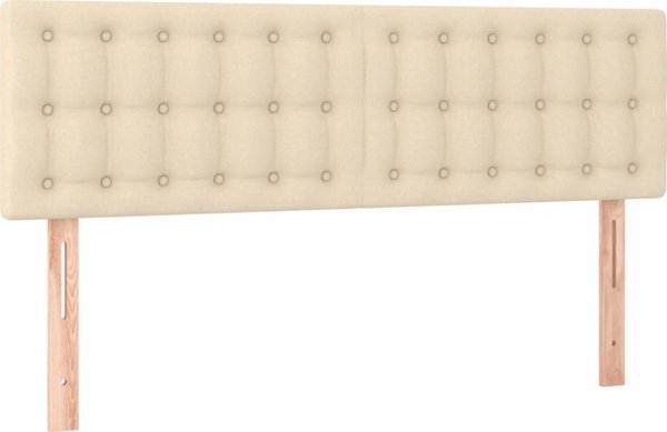 vidaXL Λοζκο κοντινενταλ με στρωμα, kremowe, υφασμα, 140x200 cm