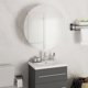vidaXL Ντουλάπι μπάνιου με καθρέφτη και LED, λευκό, 47x47x17.5 cm