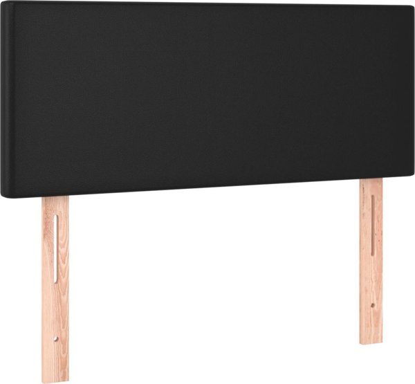 vidaXL Lozko kontynentalne z materacem i LED czarna ekoskora 100x200 cm