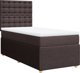 vidaXL Κρεβάτι Continental με στρώμα, καφέ ύφασμα, 80x200 cm