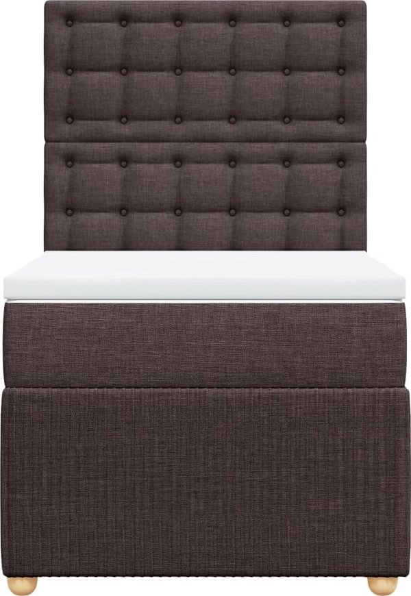 vidaXL Κρεβάτι Continental με στρώμα, καφέ ύφασμα, 80x200 cm
