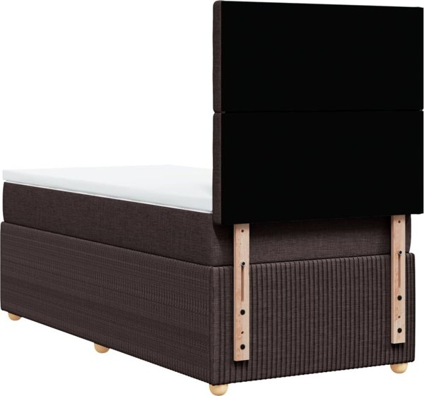 vidaXL Κρεβάτι Continental με στρώμα, καφέ ύφασμα, 80x200 cm