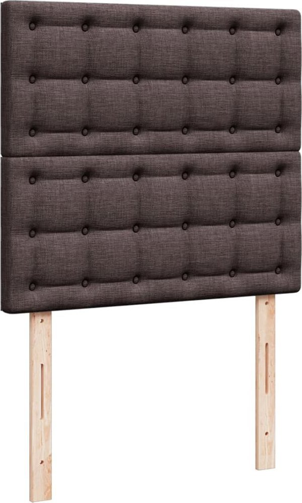 vidaXL Κρεβάτι Continental με στρώμα, καφέ ύφασμα, 80x200 cm