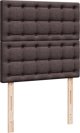 vidaXL Κρεβάτι Continental με στρώμα, καφέ ύφασμα, 80x200 cm