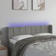 vidaXL Zaglowek do lozka z LED, jasnoszary, 147x16x78/88 cm, aksamit