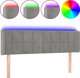 vidaXL Zaglowek do lozka z LED, jasnoszary, 147x16x78/88 cm, aksamit