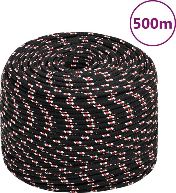 vidaXL Ναυτική Σχοινί μαύρη 10 mm 500 m πολυπροπυλένιο