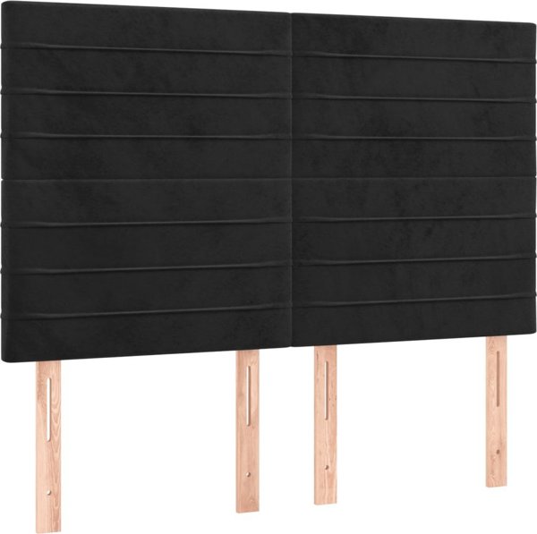 vidaXL Λουτζκο κοντινενταλ με στρωμα, μαυρο, 140x200 cm, ακαμιτ