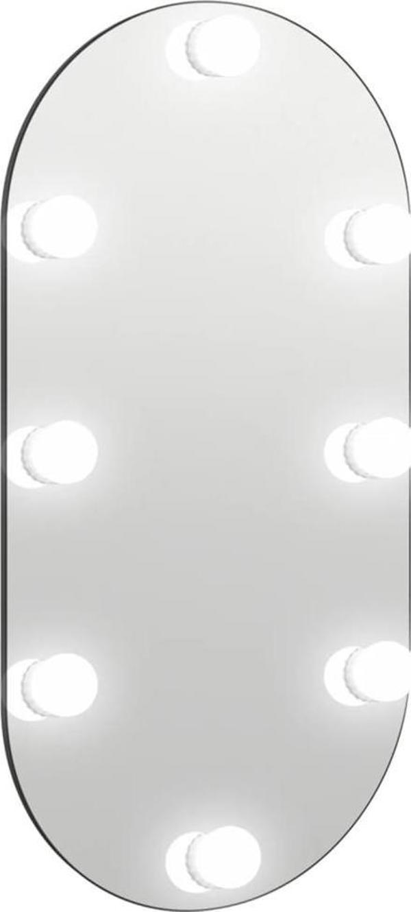 vidaXL Καθρέφτης με LED φωτισμό, γυάλινος οβάλ, 80x40 cm