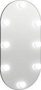 vidaXL Καθρέφτης με LED φωτισμό, γυάλινος οβάλ, 80x40 cm