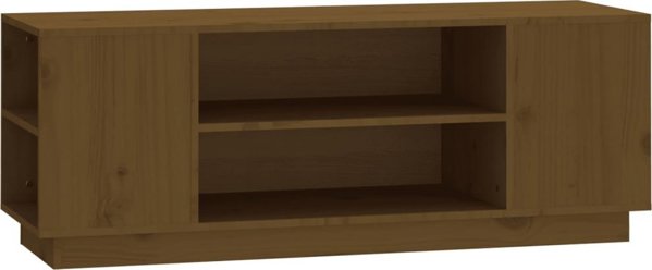 vidaXL Μονάδα για τηλεόραση μελι-καφέ 110x35x40,5 εκ. από μασίφ πευκοξύλο