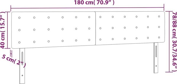 vidaXL Κεφαλάρι για Κρεβάτι, Σκούρο Μπλε, 180x5x78/88 εκ, Βελούδο