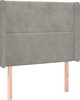vidaXL Zaglowek uszak jasnoszary 103x16x118/128 cm aksamit