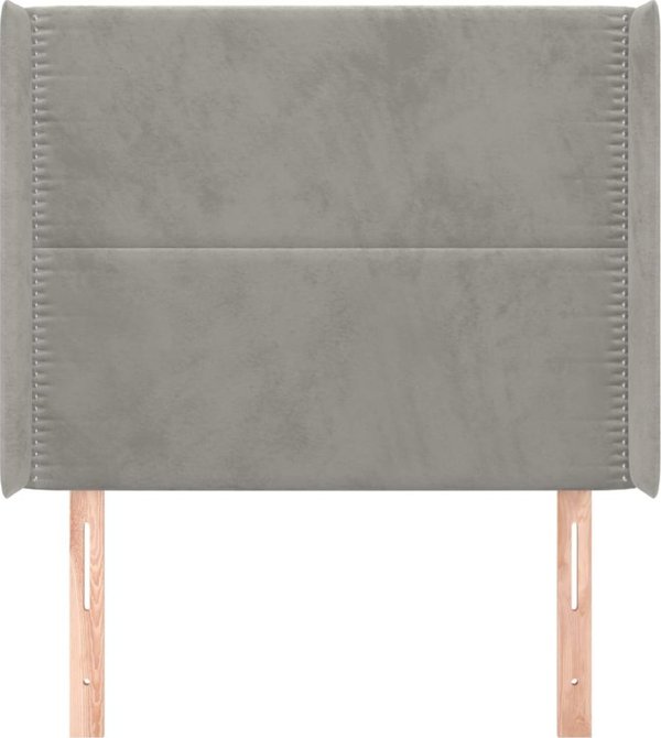 vidaXL Zaglowek uszak jasnoszary 103x16x118/128 cm aksamit