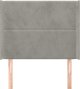 vidaXL Zaglowek uszak jasnoszary 103x16x118/128 cm aksamit