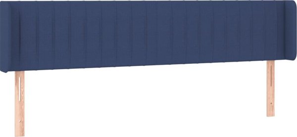vidaXL προσκέφαλο κρεβατιού με LED, μπλε, 183x16x78/88 εκ., ύφασμα
