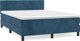 vidaXL Κοντινενταλ κρεβάτι με στρώμα 140x190cm, μπλε βελούδο