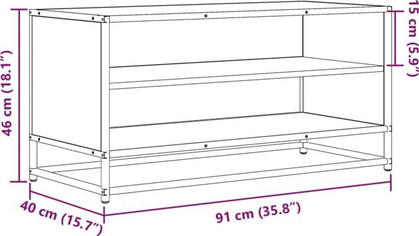 vidaXL Szafka pod telewizor, brazowy dab, 91x40x46 cm